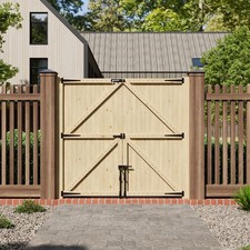 Double Garden Gates Pedestrian Privacy Gate Durable With Fitting Latch Kit