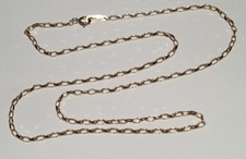 Delicate 9ct Yellow Gold Oval Belcher Chain Necklace 40.5cm