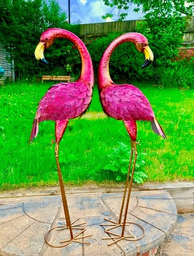 Large handmade metal - handmade, flamingo