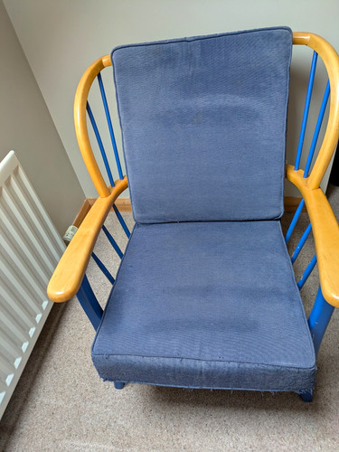 Ercol style armchair blue - style,