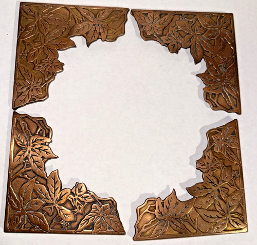 Antique brass desk blotter - m&p,