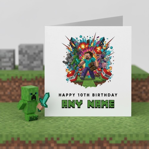 Minecraft birthday card - birthday,