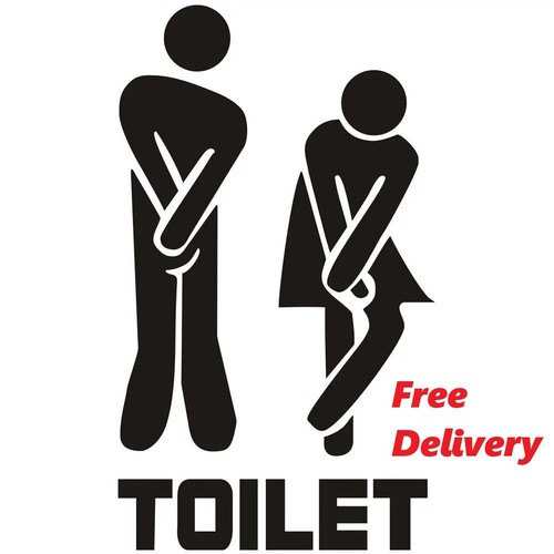 Funny toilet door sticker sign - funny,