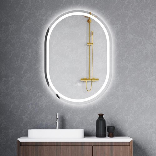 Oval bluetooth bathroom mirror - oval,