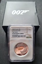 2020 Tuvalu James Bond 007 1oz Silver PF69 ULTRA CAMEO Low Mintage Coin