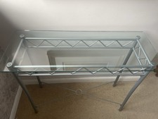 Glass Console Table with Bent
