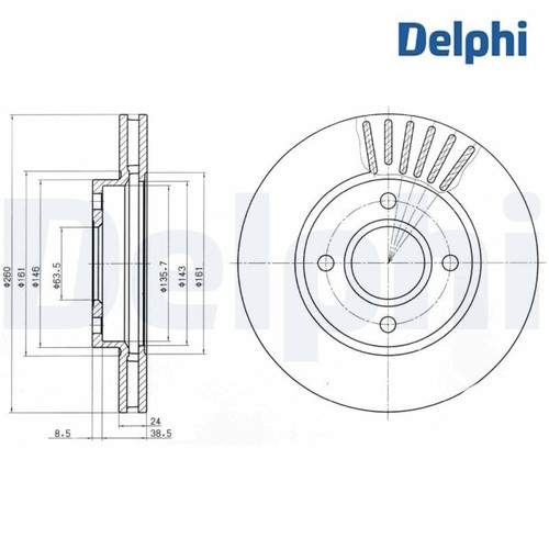 Brake disc delphi bg2699 for - delphi,