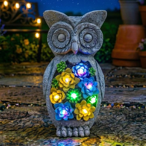 Garden owl ornament solar - garden,