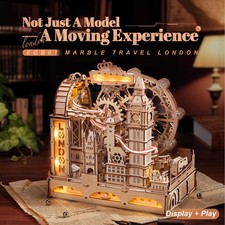 ROKR 3D Wooden Puzzle Marble Travel London Model Kit Toy Building Toys Kids Gift