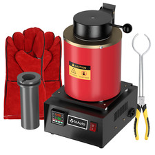 TOAUTO 3KG Electric Melting Furnace Kiln Refining Gold Silver Copper Aluminum UK