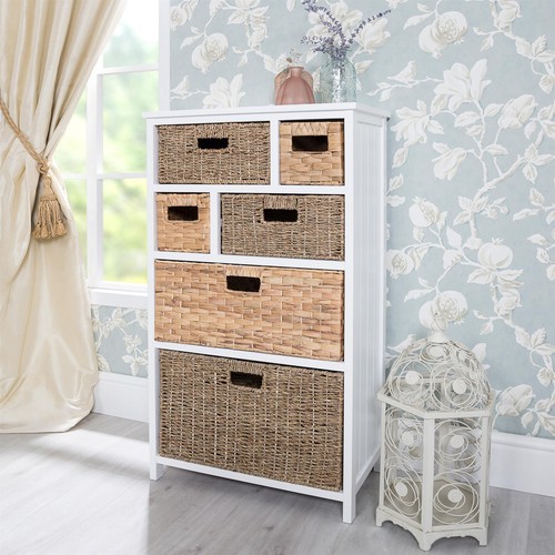 Large white basket storage - white,