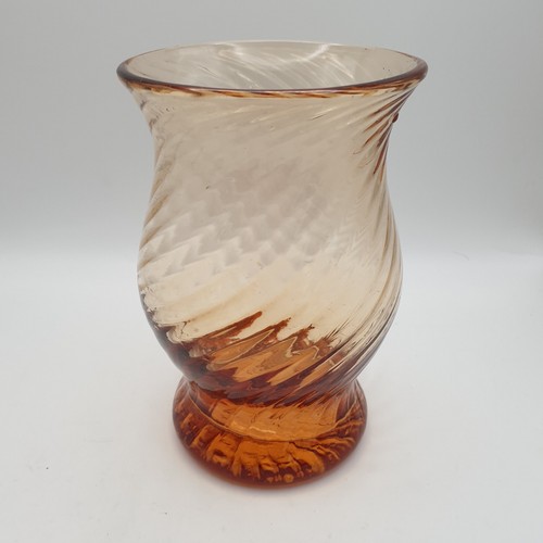 Vintage amber glass - amber, vase