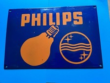 Vintage Enamel Philips Lighting Sign 2mm Plate Metal Original VGC
