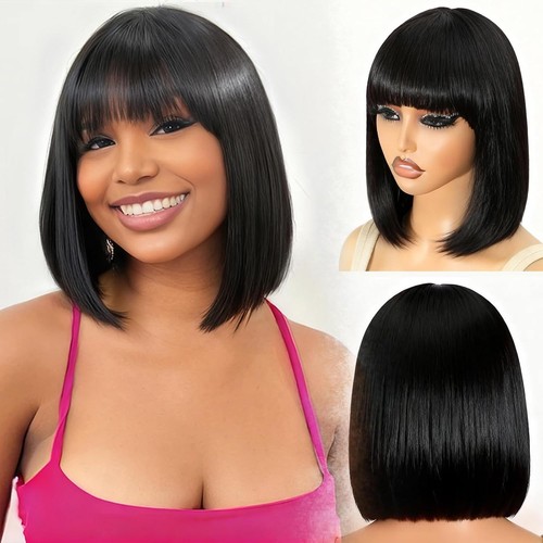 Straight short bob - wig, with