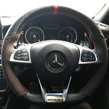 For Mercedes-Benz A-Class AMG Steering Wheel Cover Hand-Stitching Leather Wrap