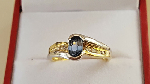 18ct yellow white gold - /,
