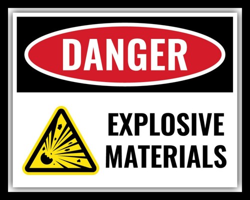 Danger explosive materials gun - danger,