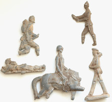 Group Of Antique Tin Miniature Toy Soldier Rider Figurine