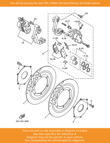 Yamaha caliper assy - caliper, (right)