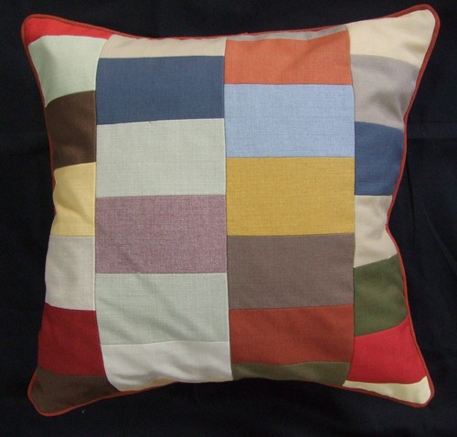 Lined patchwork cushion cover - lined,