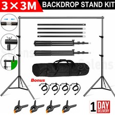 10x 10FT 3M Large Heavy Duty Backdrop Stand Kit Photography Background Studio