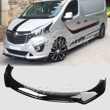 For Vauxhall Vivaro X82 X83 Front Bumper Lip Splitter Chin Spoiler Gloss Black