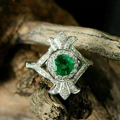 Art deco style emerald lab - deco,