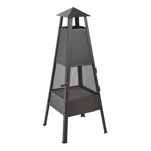 Outdoor black chimenea - outdoor, fire