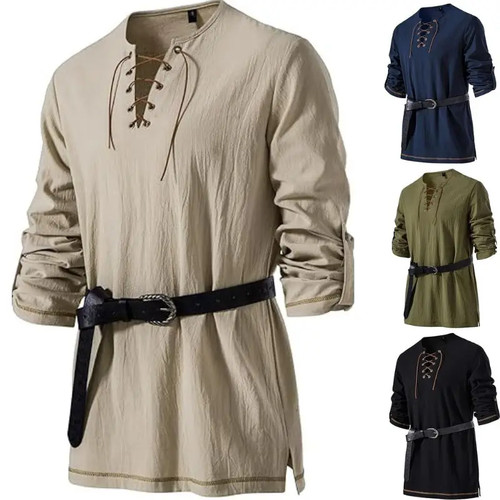 Men medieval lace tunic - medieval,