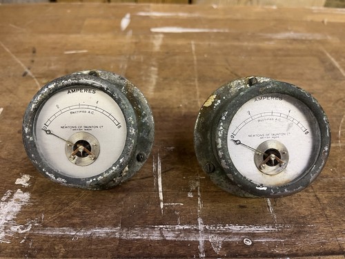 Pair vintage ammeters - of,