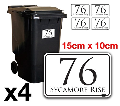 Wheelie bin numbers custom - x4,