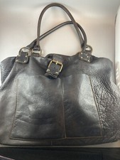 CATERINA LUCCHI Italian Leather Handbag Large Hobo Bag Purse Dark Brown Wallet