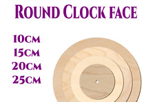 Wooden Clock Face 10–25cm with 8mm Hole Natural Birch Plywood – Laser Cut – DIY