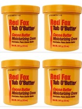 4x Red Fox Tub O' Butter Cocoa Moisturizing Creme Contains Pure Cocoa Butter397g