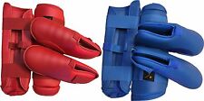 KARATE FOOT & SHIN Pads - 6 x sizes! - LOWEST UK PRICE! Red or Blue Colour