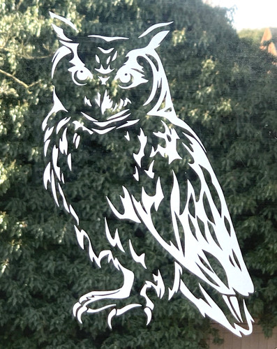 Etched glass owl harry potter - glass,