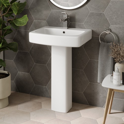 Modern bathroom square basin - bathroom,
