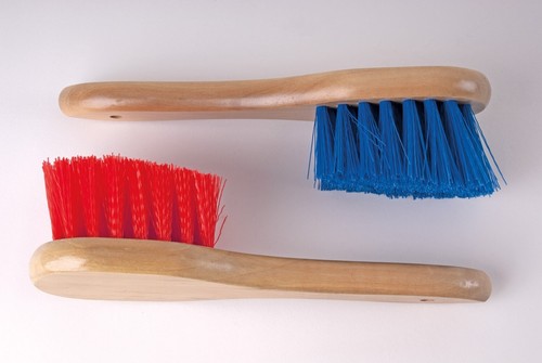 Bucket brush red blue - bucket, wooden