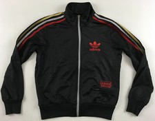 Adidas Originals Chile 62 tracksuit track top wet look black jacket womens 38