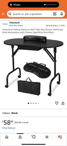 Folding manicure nail - nail, table