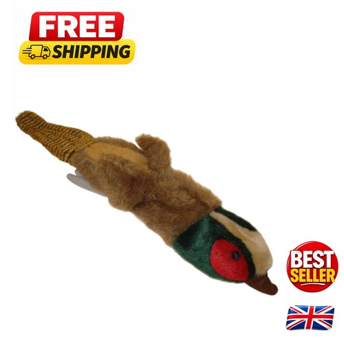 Brown pheasant plush dog toy - brown,