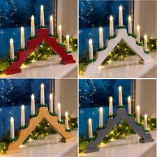 Christmas Candle Bridge Arch Wooden LED Pre Lit Xmas Window Home Decorations New
