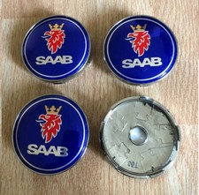 4x SAAB Wheel Centre Hub Caps