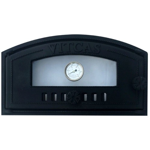 Cast iron pizza oven door - door, with