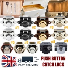 5-20 Push Button Cupboard Drawer Door Catch Lock Caravan Camper Latch Knob Locks
