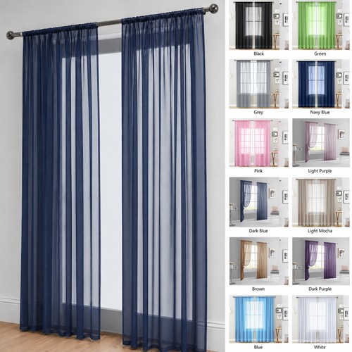 Voile curtains pair - curtains,