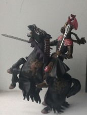 PAPO Black Knight with Horse and weapons, V.G.  condition! see pics& description