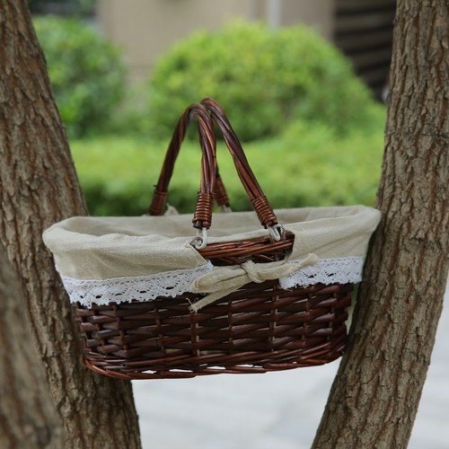 Small natural wicker picnic - natural,