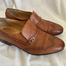 Grenson Shoes Men’s 7 Brown Slip On Buckle Brogue Tan Formal Smart