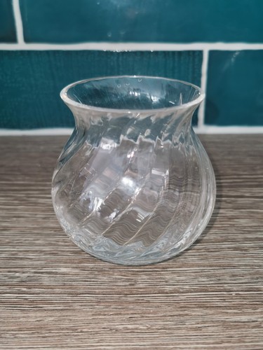 Vintage clear glass mini vase - vintage,